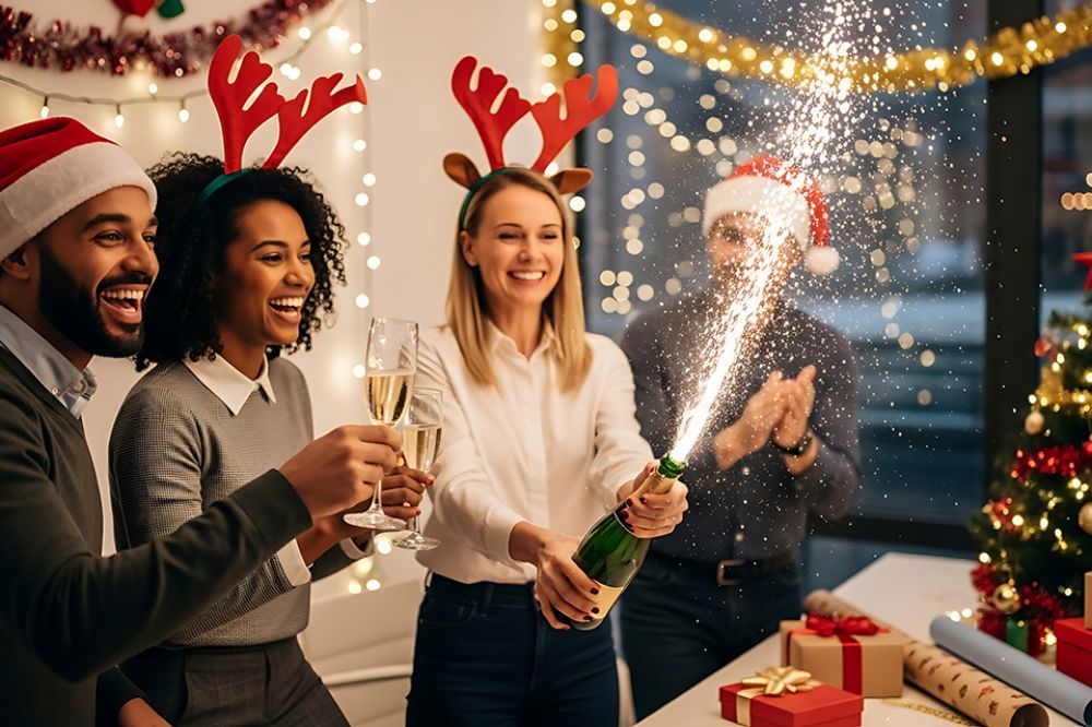 Personen bei Weihnachtsfeier